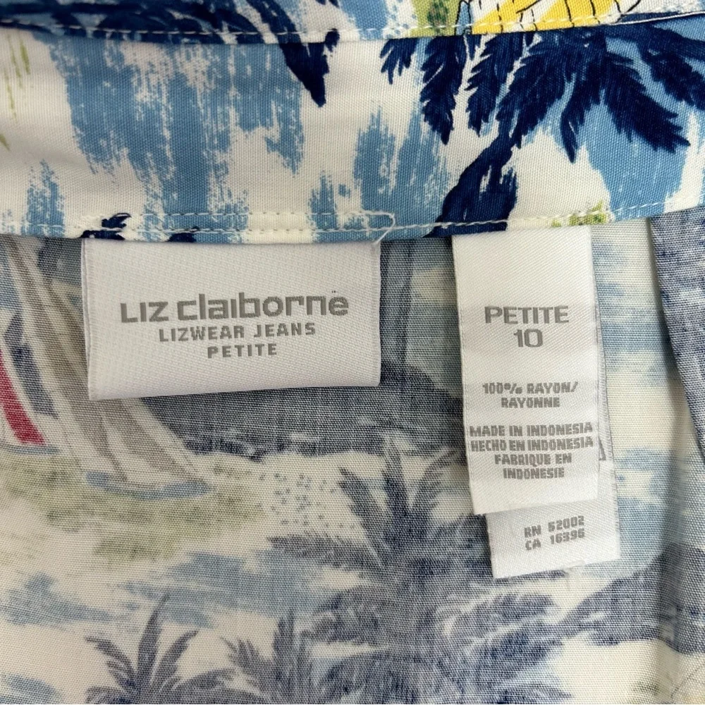 Liz Claiborne Maxi Wrap Tropical Palm Trees Sailboats Skirt